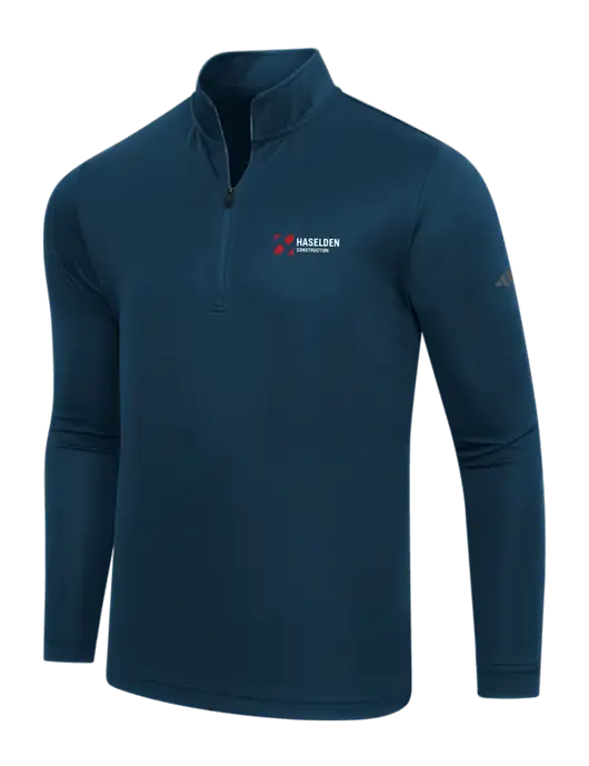 Adidas Navy Lightweight Quarter Zip Pullover w/Haselden Construction Logo