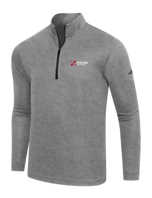 Adidas Black Heather  Lightweight Quarter Zip Pullover w/Haselden Construction Logo