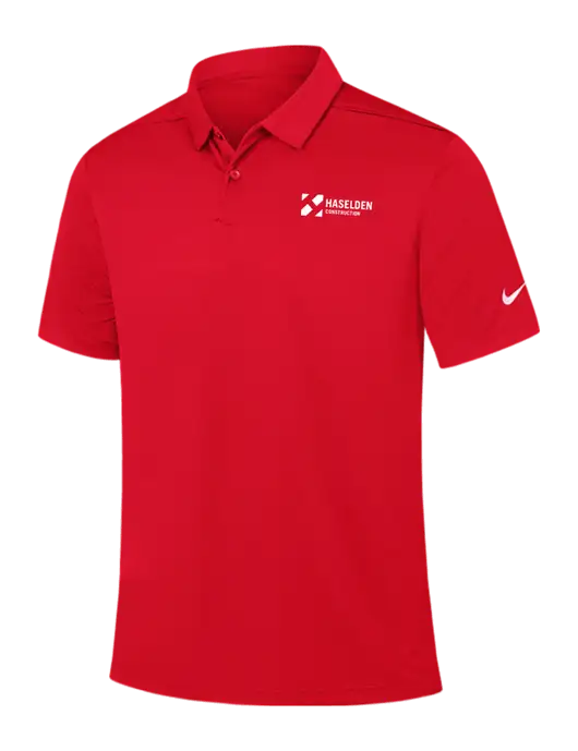 Nike Red Dry Essential Solid Polo w/Haselden Construction Logo
