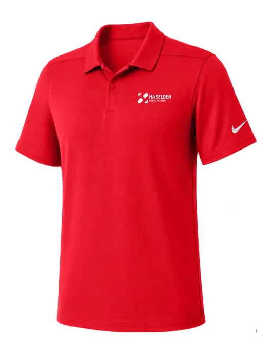 Nike Red Dry Essential Solid Polo w/Haselden Construction Logo