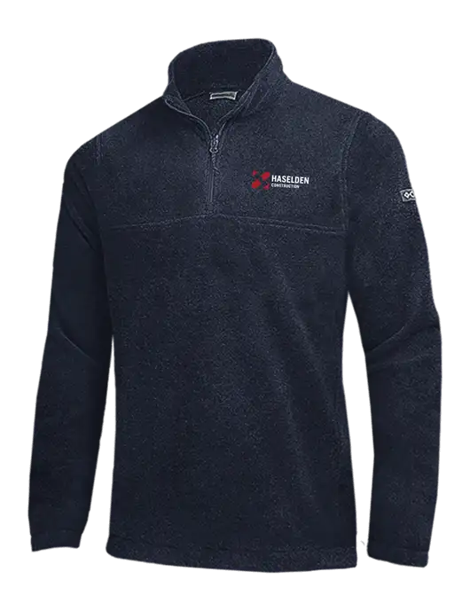 Columbia Navy Steens Mountain Fleece 1/2 Zip Pullover w/Haselden Construction Logo
