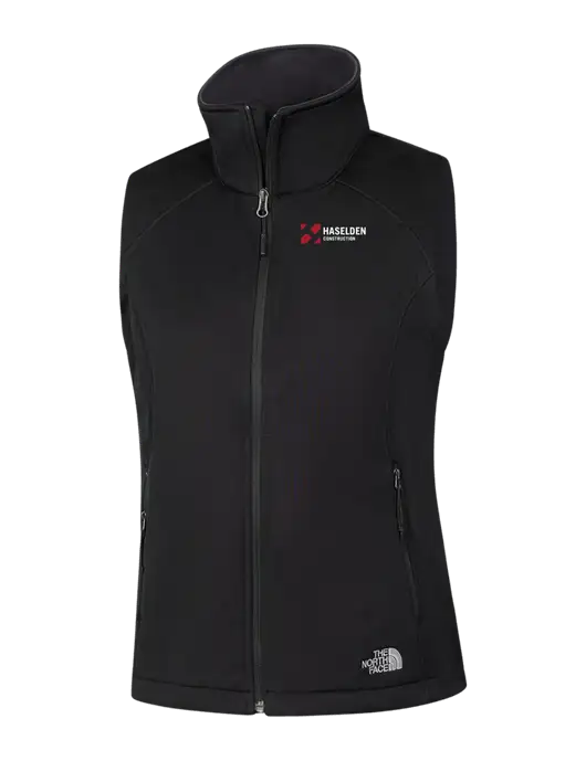 The North Face Womens Black Ridgewall Soft Shell Vest  w/Haselden Construction Logo