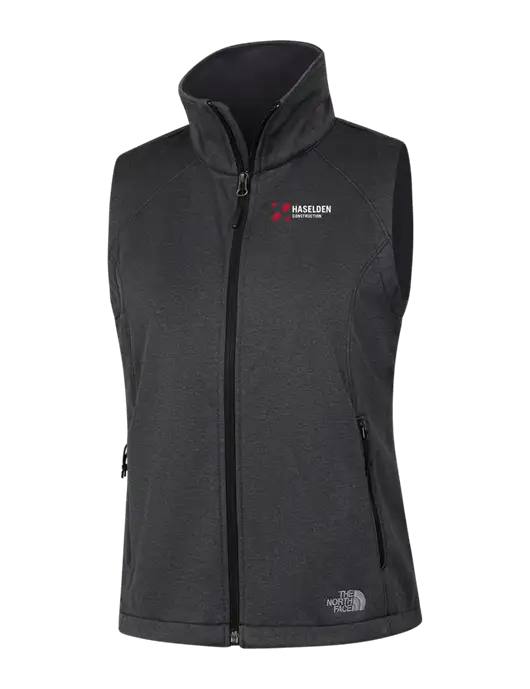 The North Face Womens Dark Grey Heather Ridgewall Soft Shell Vest  w/Haselden Construction Logo