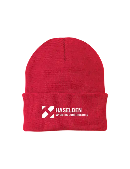 Red Knit Cap w/Haselden Wyoming Logo