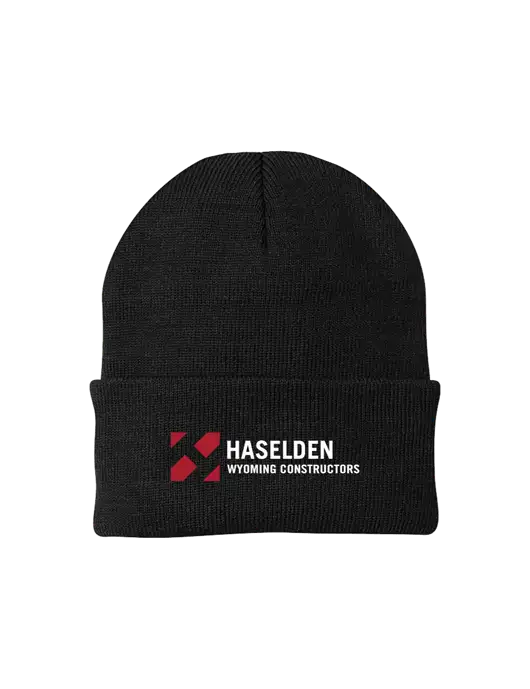 Black Knit Cap w/Haselden Wyoming Logo