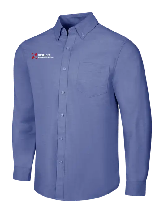 Navy SuperPro Oxford Shirt w/Haselden Wyoming Logo