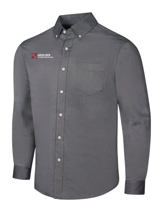 Dark Grey SuperPro Oxford Shirt w/Haselden Wyoming Logo