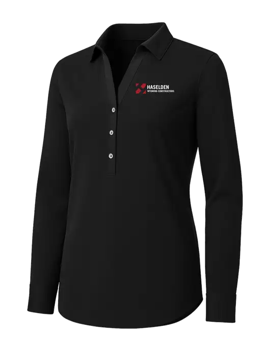 Womens Black City Stretch Shirt w/Haselden Wyoming Logo