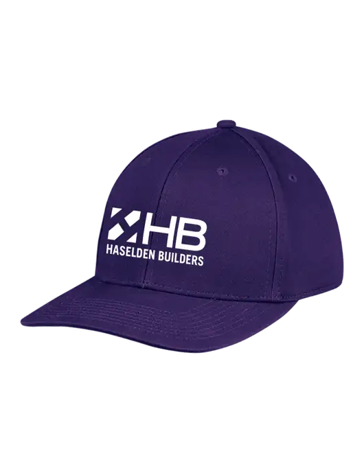 Premium Modern Structured Twill Purple Snapback Cap w/Haselden Builders Logo