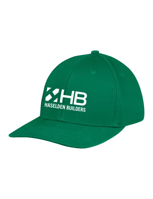 Premium Modern Structured Twill Kelly Green Snapback Cap w/Haselden Builders Logo