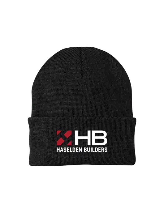 Black Knit Cap w/Haselden Builders Logo