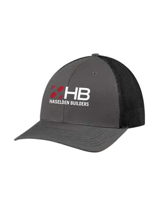 Richardson Adjustable Snapback Original 112 Trucker Cap Dark Grey w/Black Mesh w/Haselden Builders Logo