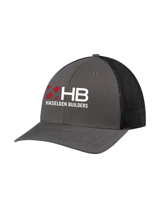 Richardson Adjustable Snapback Original 112 Trucker Cap Dark Grey w/Black Mesh w/Haselden Builders Logo