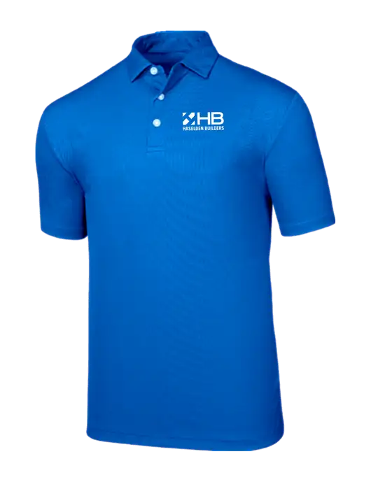 Callaway Birdseye Dark Carolina Blue Polo w/Haselden Builders Logo