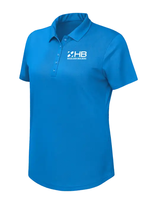 Callaway Womens Birdseye Dark Carolina Blue Polo w/Haselden Builders Logo