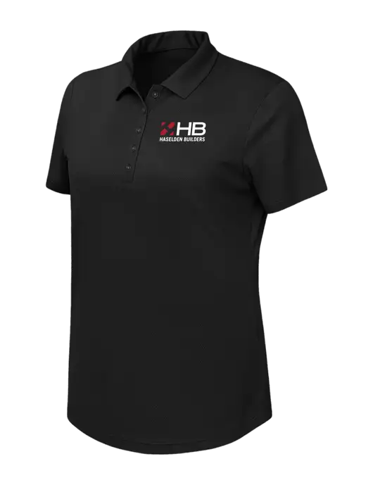 Callaway Womens Birdseye Black Polo w/Haselden Builders Logo