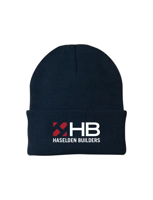 Navy Knit Cap w/Haselden Builders Logo