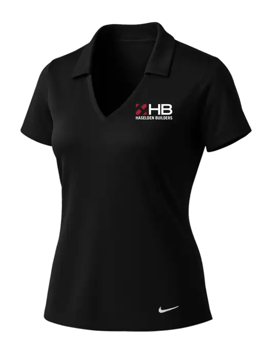 NIKE Black Womens Dri-Fit Vertical Mesh Polo w/Haselden Builders Logo