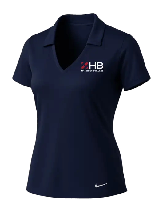 NIKE Dark Navy Womens Dri-Fit Vertical Mesh Polo w/Haselden Builders Logo