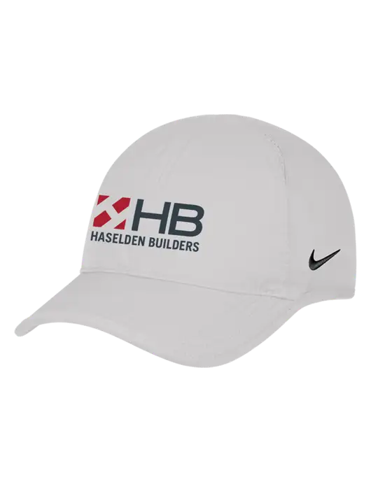 Nike White Featherlight Cap w/Haselden Builders Logo