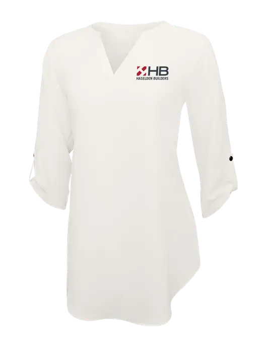 Ivory Womens 3/4 Sleeve Tunic Blouse w/Haselden Builders Logo