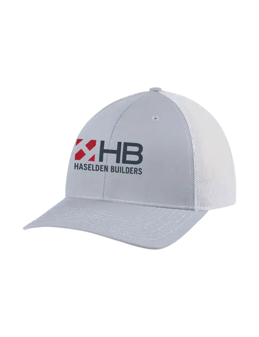 Richardson Adjustable Snapback Original 112 Trucker Cap Light Heather Grey w/White Mesh w/Haselden Builders Logo