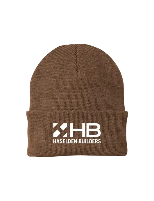 Brown Knit Cap w/Haselden Builders Logo