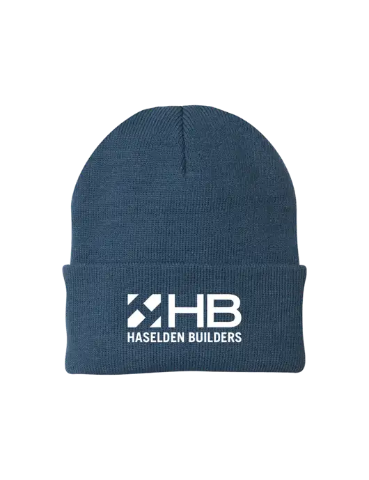 Dark Slate Knit Cap w/Haselden Builders Logo
