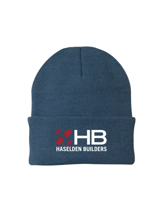 Dark Slate Knit Cap w/Haselden Builders Logo