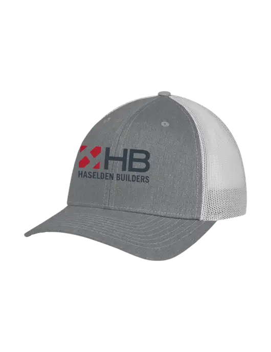 Richardson Adjustable Snapback Original 112 Trucker Cap Heather Grey w/Light Grey Mesh w/Haselden Builders Logo