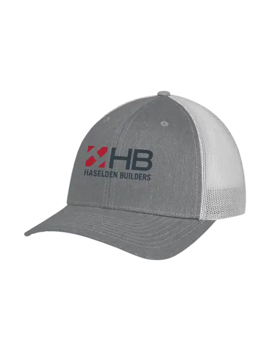 Richardson Adjustable Snapback Original 112 Trucker Cap Heather Grey w/Light Grey Mesh w/Haselden Builders Logo
