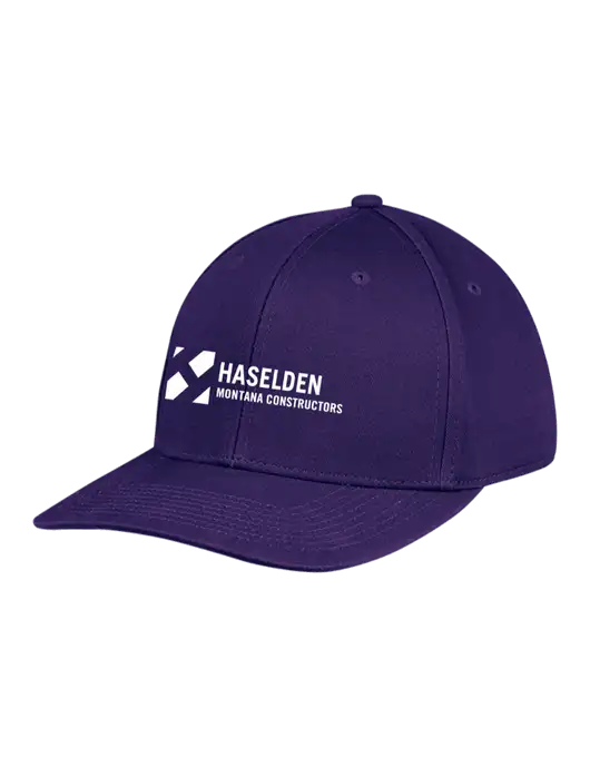 Premium Modern Structured Twill Purple Snapback Cap w/Haselden Montana Constructors Logo