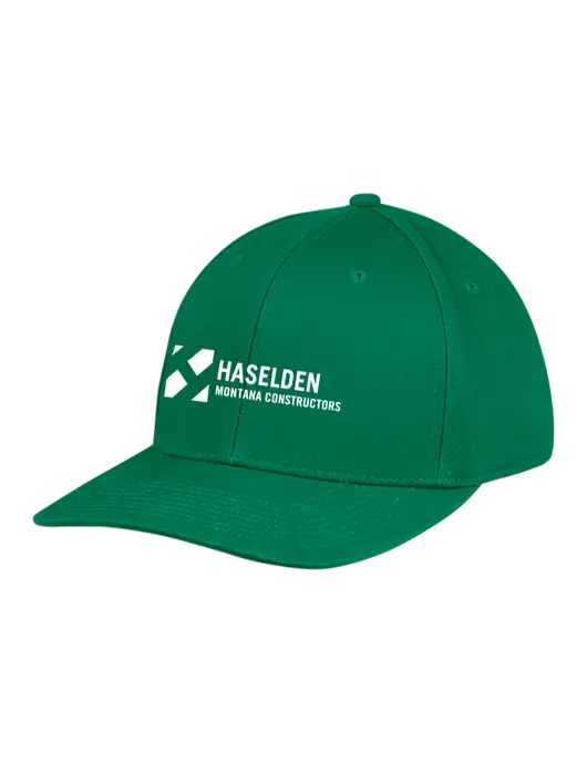 Premium Modern Structured Twill Kelly Green Snapback Cap w/Haselden Montana Constructors Logo