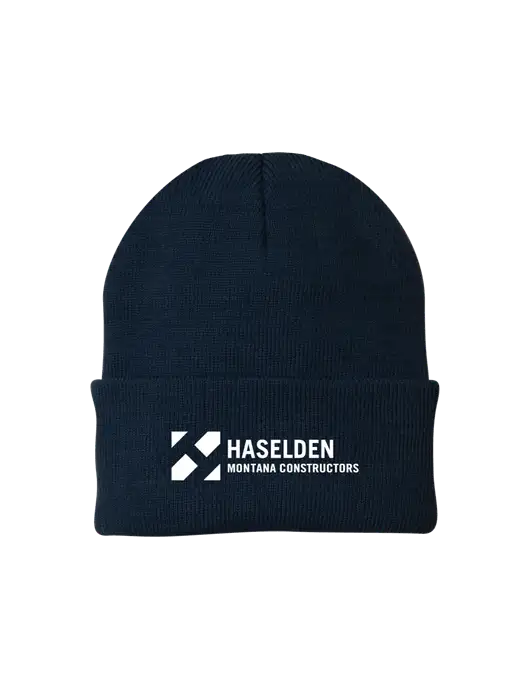 Navy Knit Cap w/Haselden Montana Constructors Logo