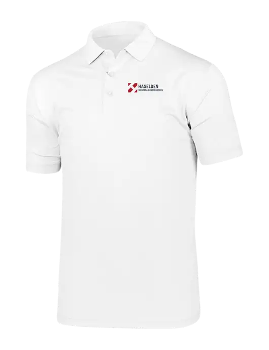 Callaway Vibrant Bright White Ventilated Polo w/Haselden Montana Constructors Logo