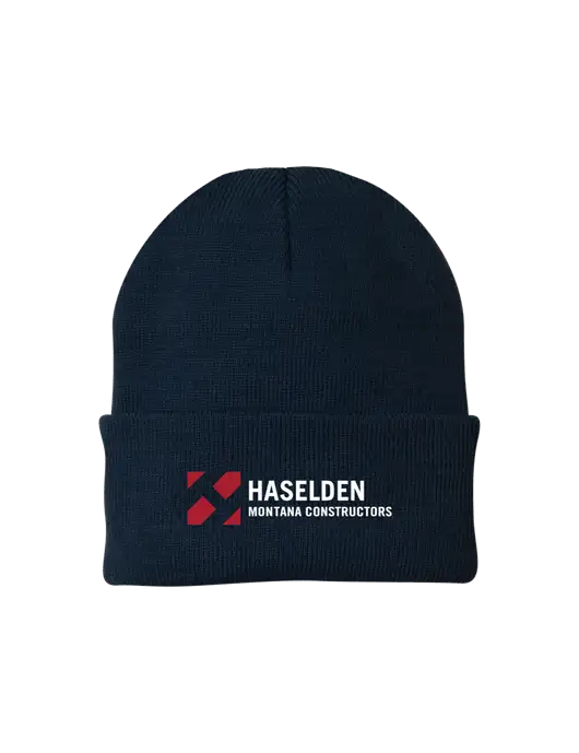 Navy Knit Cap w/Haselden Montana Constructors Logo