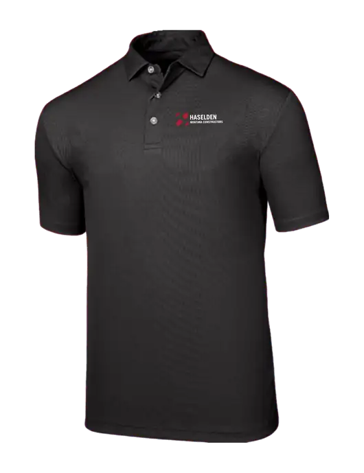 Callaway Birdseye Black Polo w/Haselden Montana Constructors Logo