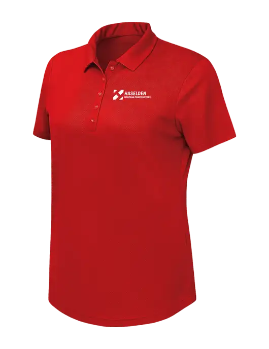 Callaway Womens Birdseye Red Polo w/Haselden Montana Constructors Logo