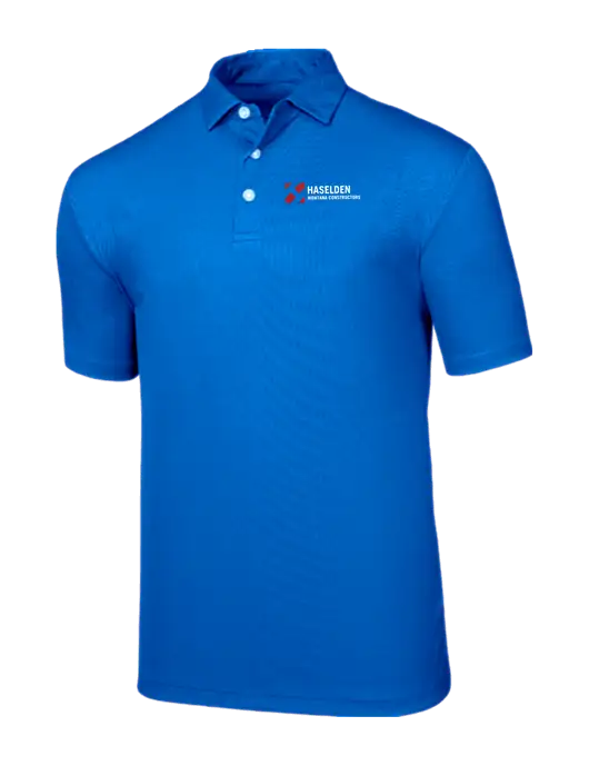 Callaway Birdseye Dark Carolina Blue Polo w/Haselden Montana Constructors Logo