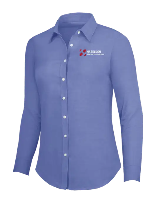 Navy Womens SuperPro Oxford Shirt w/Haselden Montana Constructors Logo
