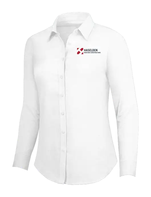 White Womens SuperPro Oxford Shirt w/Haselden Montana Constructors Logo