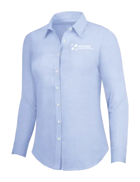 Light Blue Womens SuperPro Oxford Shirt w/Haselden Montana Constructors Logo