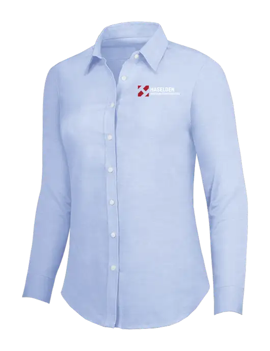Light Blue Womens SuperPro Oxford Shirt w/Haselden Montana Constructors Logo