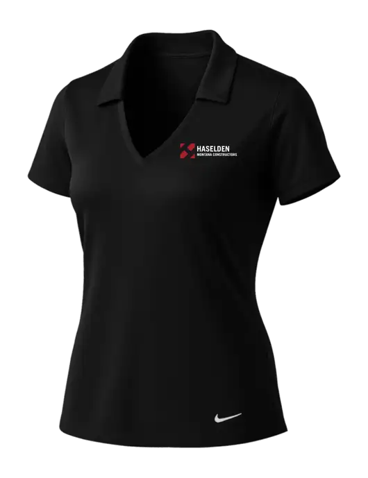 NIKE Black Womens Dri-Fit Vertical Mesh Polo w/Haselden Montana Constructors Logo