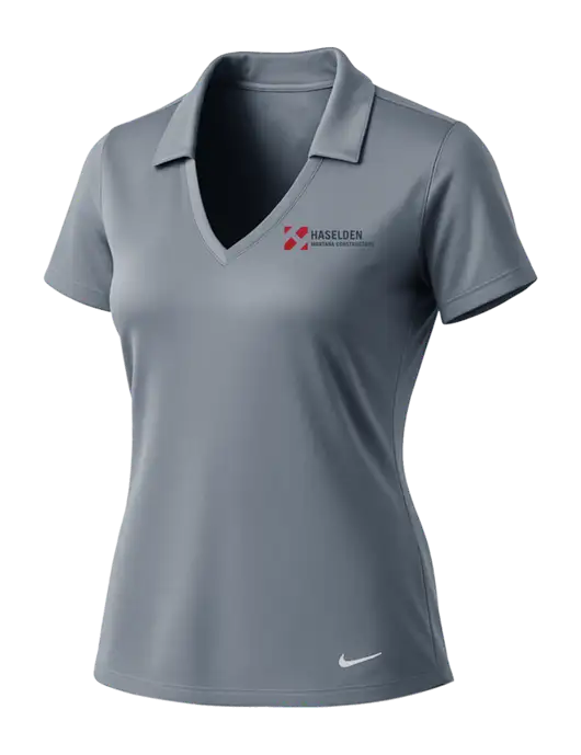 NIKE Medium Grey Womens Dri-Fit Vertical Mesh Polo w/Haselden Montana Constructors Logo