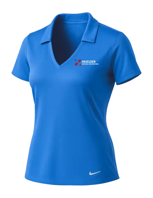 NIKE Carolina Blue Womens Dri-Fit Vertical Mesh Polo w/Haselden Montana Constructors Logo