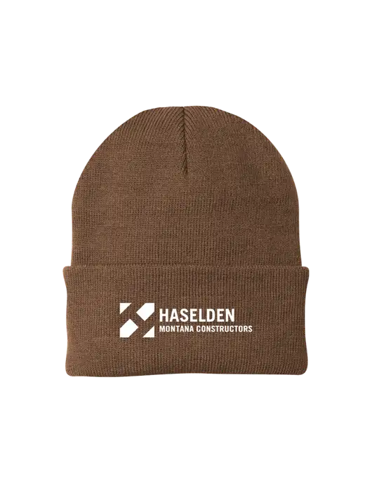 Brown Knit Cap w/Haselden Montana Constructors Logo