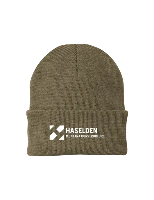 Dark Tan Knit Cap w/Haselden Montana Constructors Logo