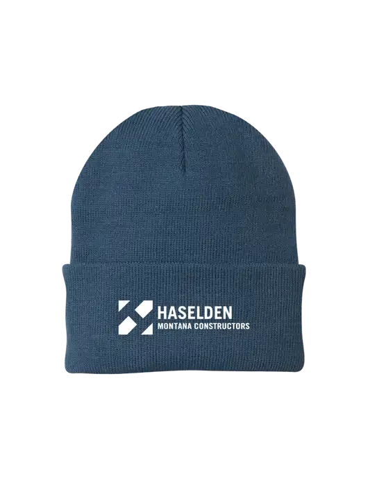 Dark Slate Knit Cap w/Haselden Montana Constructors Logo