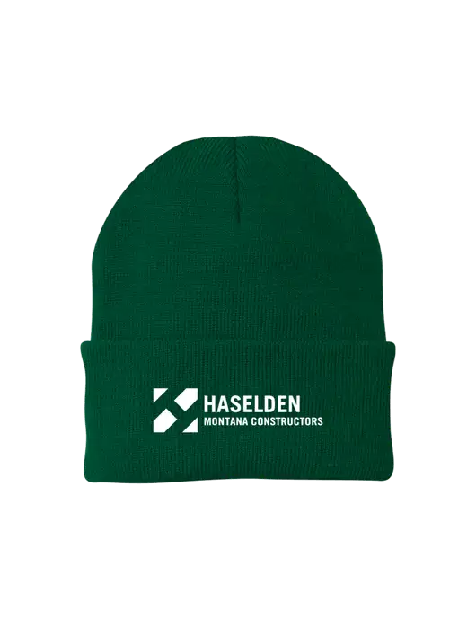 Dark Green Knit Cap w/Haselden Montana Constructors Logo